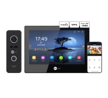 Комплект видеодомофона Neolight ALPHA Hybrid Black + PRIME FHD Black с уголком