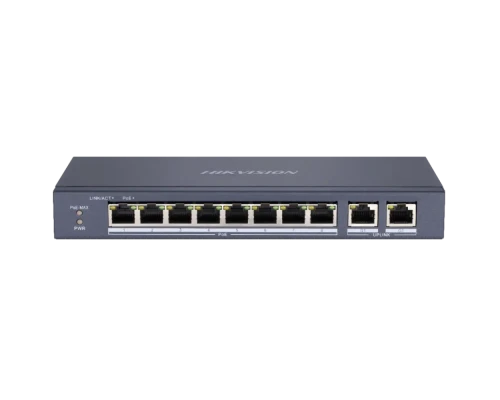Комутатор 8 портів некерований Hikvision DS-3E0310P-E/M(B) PoE