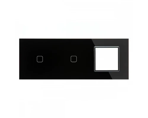 Стеклянная панель-рамка Smartdust SK-2G101-G101L — 2 клавиши (1+1) + 1 модуль