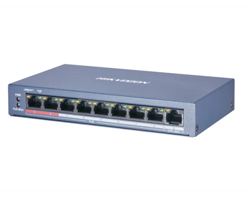 8 портовый POE коммутатор Hikvision DS-3E0109P-E/M(B)
