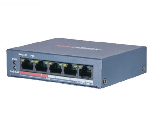 4-портовый POE коммутатор Hikvision DS-3E0105P-E/M(B)