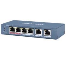 4-портовий некерований POE комутатор Hikvision DS-3E0106HP-E