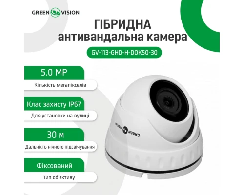 Гибридная антивандальная камера GV-113-GHD-H-DOK50-30