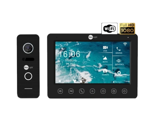 Комплект відеодомофону NeoLight NeoKIT HD WF B/Black