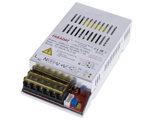 Блок питания Faraday Electronics 80Wt/12-36V/ALU