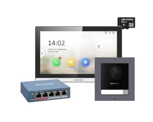 Комплект (накладная панель) DS-KD8003-IME1(B)+DS-KH6350-TE1+HS-TF