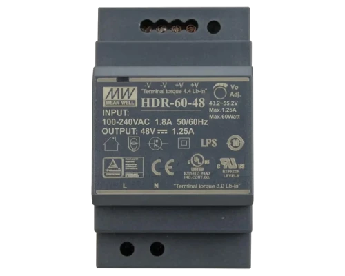 Блок питания для монтажа на DIN рейке Mean Well HDR-60-48 48B 1,25А