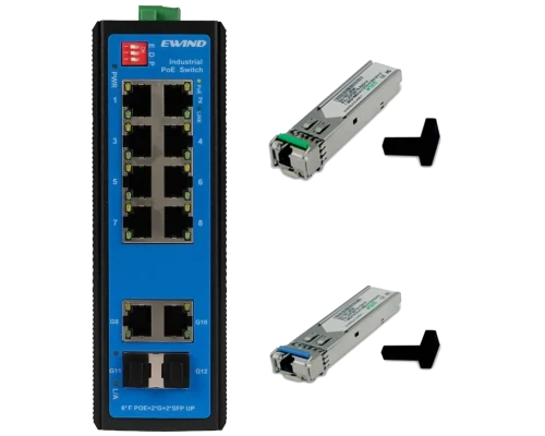 Комплект EW-PIS1712-8FE + SFP-1.25G-20KM-TX/RX