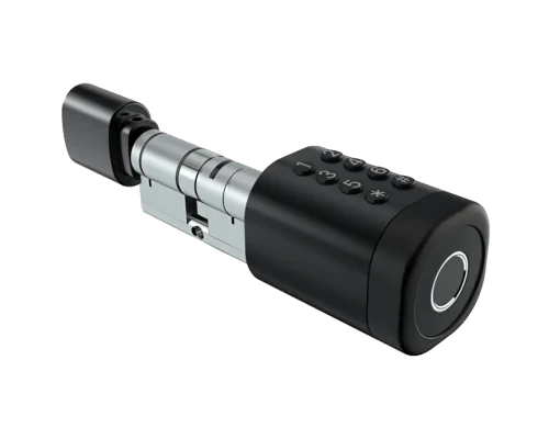 Умный дверной биометрический замок (цилиндр) SEVEN LOCK SL-7774BF black (35-90мм)