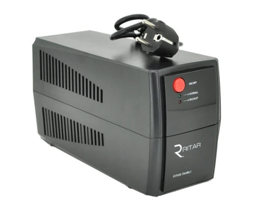 Джерела безперебійного живлення Ritar RTP500 (300W) Standby-L, LED, AVR, 1st, 2xSCHUKO, 1x12V4.5Ah