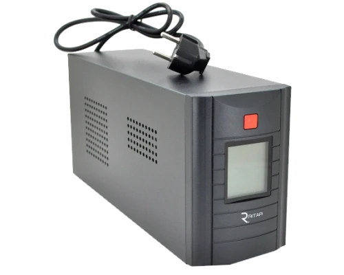 Источники бесперебойного питания Ritar RTM1000 (600W) Proxima-D, LCD, AVR, 3st, 3xSCHUKO socket, 2x12V7Ah